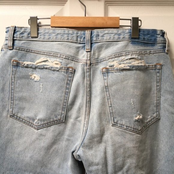 Abercrombie & Fitch Light Blue Distressed High Rise Mom Jeans - Picture 8 of 13